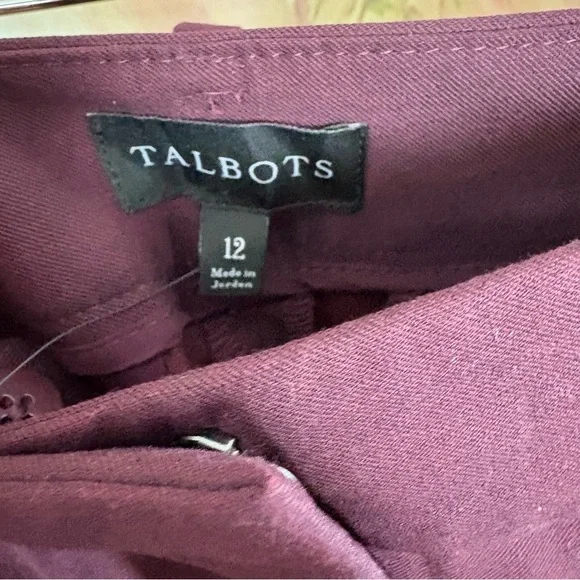 NEW Talbots TALBOTS WESTON PANTS in Deep Burgundy - Picture 9 of 9
